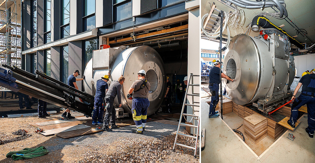 Das 7-Tesla-MRT wird ins Gebäude des CARDDIAB eingebaut.
