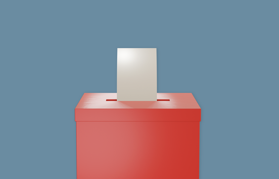 Grafik mit einer Wahlurne