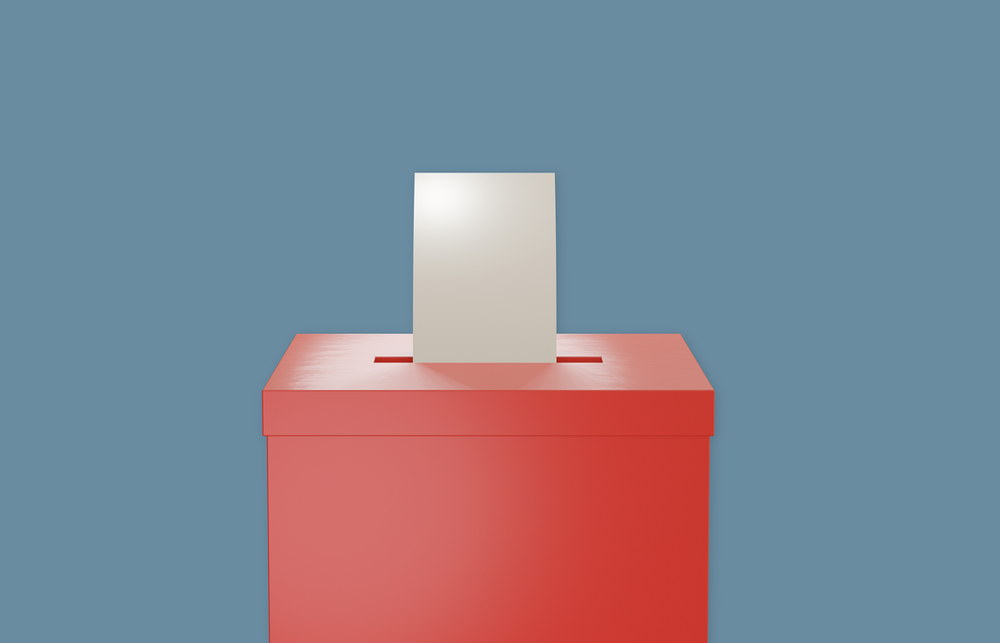 Grafik mit einer Wahlurne