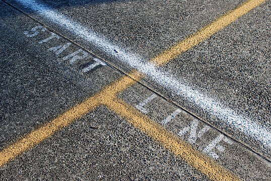 Flugplatz Startlinie