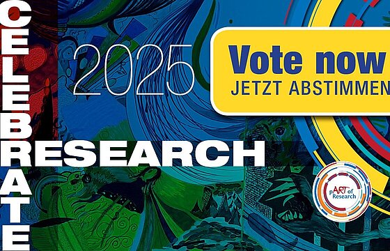 Rote, grüne, blaue Hintergründe mit dem Scriftzug "Vote now!"