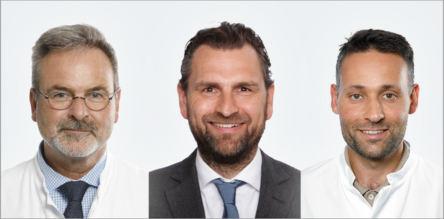 Drei Portraitfotos nebeneinander, von links: Prof. Albers, Prof. Schimmöller, Dr. Al-Monajjed