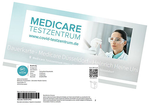 Ausschnitt aus der Medicare-Webseite plus Screenshot eines Tickets