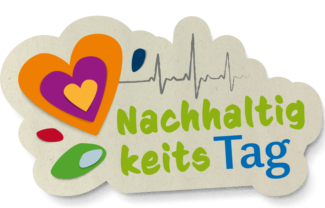 Herzchen zieren den Schriftzug Nachhaltigkeitstag 2024