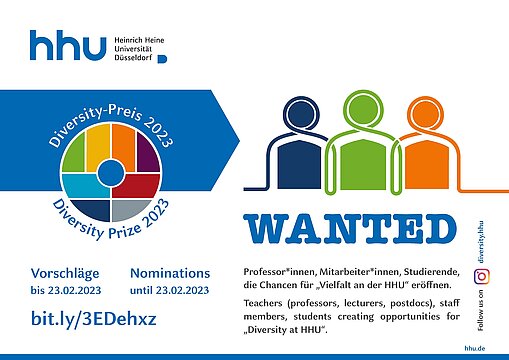 Grafischer Aufruf für Nominierungen zum Diversity-Preis 2023