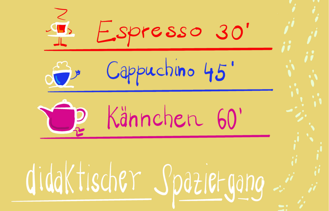 Schild mit Kaffeeangeboten