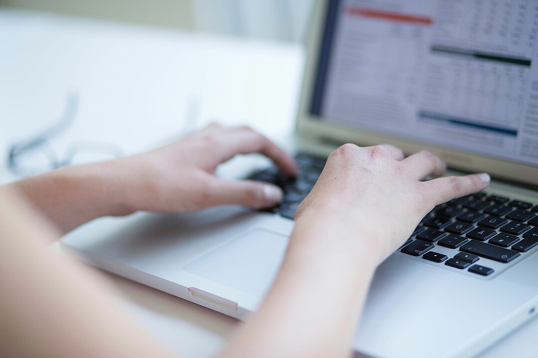 A person working on a laptop